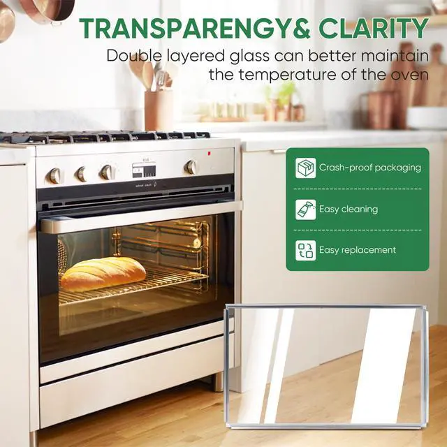Alt view image 5 of 7 - WB56X22160 Range Oven Inner Door Glass Compatible with GE, Hotpoint, Kenmore Range - Replaces WB55T10154, WB56T10152, WB56X26391, AP5949162, 3283296 - Heat-Resistant Tempered Glass Replacement Part