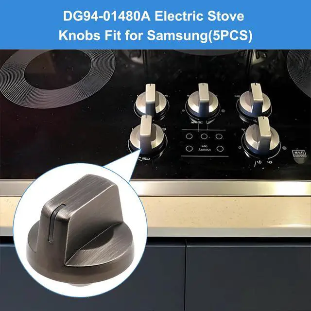 Alt view image 5 of 7 - DG94-01480A Electric Stove Knobs Replacement for Samsung Range Stove Parts NZ30K6330RG/AA, NZ36K6430RS/AA, NZ30K6330RS/AA, NZ36K6430RG/AA Oven Knobs 30 36 Inch Top Cooktop Surface Burner Knob - 5 Pack