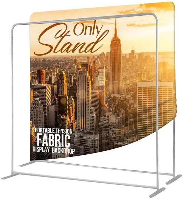 Main image of 7.5x7.5 FT Tension Fabric Display Backdrop for Trade Show Booth, Stand Holder Backdrop Portable Aluminum Double-sided for Exhibition, Weddings, Events, - Stand Only