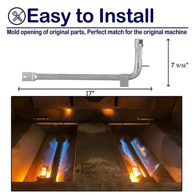 Alt view image 2 of 5 - Burner Tube for Viking Appliance Oven Burner EVGIC305 VGIC365 VGRC605 VGSS480 Viking Range Parts, PB050012, 2-Pack Pb050009 Stainless Steel Gas Replacement Parts