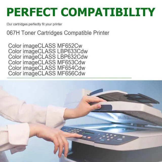 Alt view image 2 of 7 - 067 067H Toner Cartridge Set Replacement for Canon 067 High Yield Toner | for Canon Color imageCLASS MF656Cdw, MF650c,MF654Cdw,MF652Cw,MF653Cdw, LBP633Cdw LBP632Cdw (Black,Cyan,Magenta,Yellow)