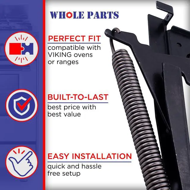 Alt view image 4 of 7 - Upgraded Range Door Hinge Assembly Part # PC020126 - Replacement & Compatible with Some Viking Gas Ranges/Ovens - Replaces AP5315887, 952741 - Non-OEM Appliance Parts & Accessories