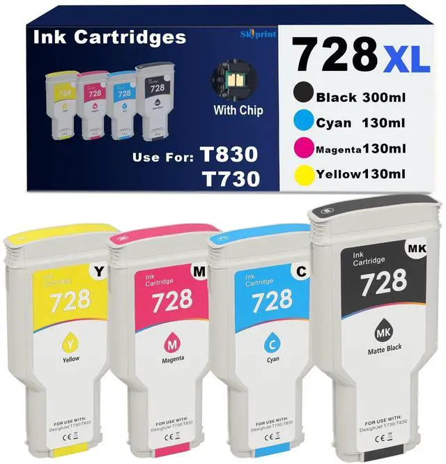 Main image of 728 728xl Ink Cartridges F9J68A F9K17A F9K16A F9K15A | Compatible for 728 Ink Cartridge T830 MFP T730 Series Printer Ink