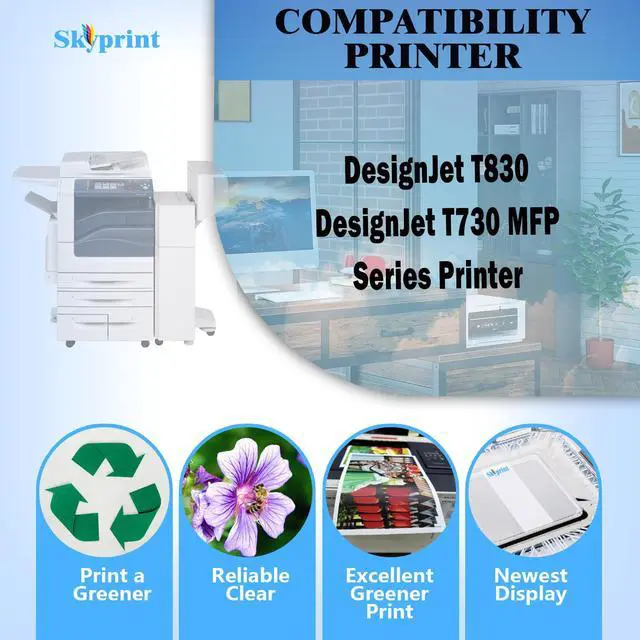 Alt view image 2 of 5 - 728 728xl Ink Cartridges F9J68A F9K17A F9K16A F9K15A | Compatible for 728 Ink Cartridge T830 MFP T730 Series Printer Ink
