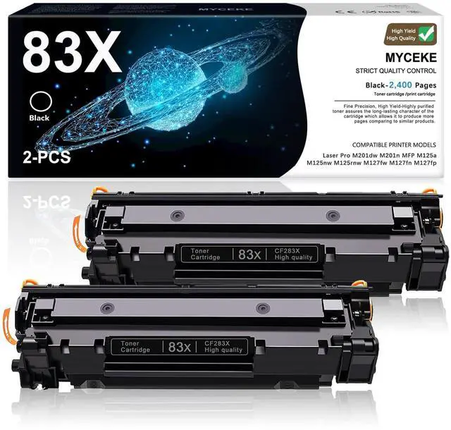 Main image of 2 Pack 83X Toner Cartridge Black High Yield Replacement for HP 83X CF283X | Compatible for HP Laser Pro M125nw M201dw M225dw M201n M125a M127fn M127fw Printer