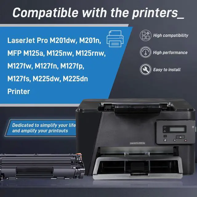 Alt view image 3 of 7 - 2 Pack 83X Toner Cartridge Black High Yield Replacement for HP 83X CF283X | Compatible for HP Laser Pro M125nw M201dw M225dw M201n M125a M127fn M127fw Printer