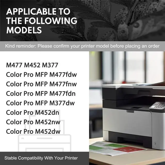 Alt view image 2 of 6 - 410X Toner Cartridges 4 Pack High Yield MFP M477fnw M477fdw M452dn M452nw | Replacement for HP 410X 410A to Use with Color Pro MFP M477fnw M477fdw M477fdn M452dn M452dw M452nw Printer (BK/C/Y/M)