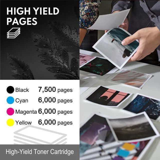Alt view image 3 of 6 - 410X Toner Cartridges 4 Pack High Yield MFP M477fnw M477fdw M452dn M452nw | Replacement for HP 410X 410A to Use with Color Pro MFP M477fnw M477fdw M477fdn M452dn M452dw M452nw Printer (BK/C/Y/M)