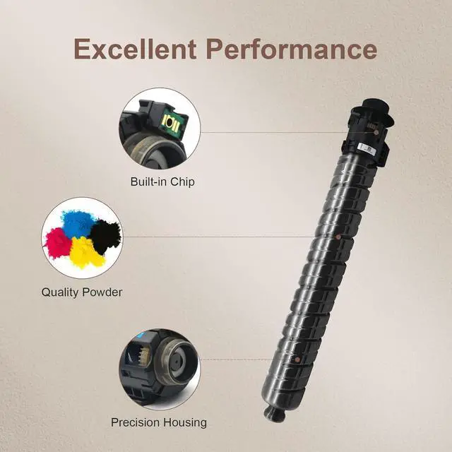 Alt view image 5 of 7 - MP C3503 Toner Cartridge Replacement for Ricoh C3003 C3504 C3004 Printer | 841813 841814 841815 841816 for Aficio Lanier Savin 4 Pack Black Cyan Magenta Yellow 1BK/1C/1Y/1M