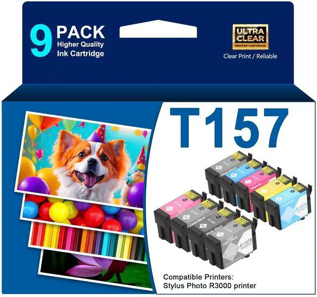 Main image of Remanufactured T157 157 Ink Cartridges High Yield T1571 T1572 T1573 T1574 T1575 T1576 T1577 T1578 T1579 Ink Compatible with Stylus Photo R3000 Printer Ink,PBK,LBK,LLBK,MBK,C,M,Y,LC,LM