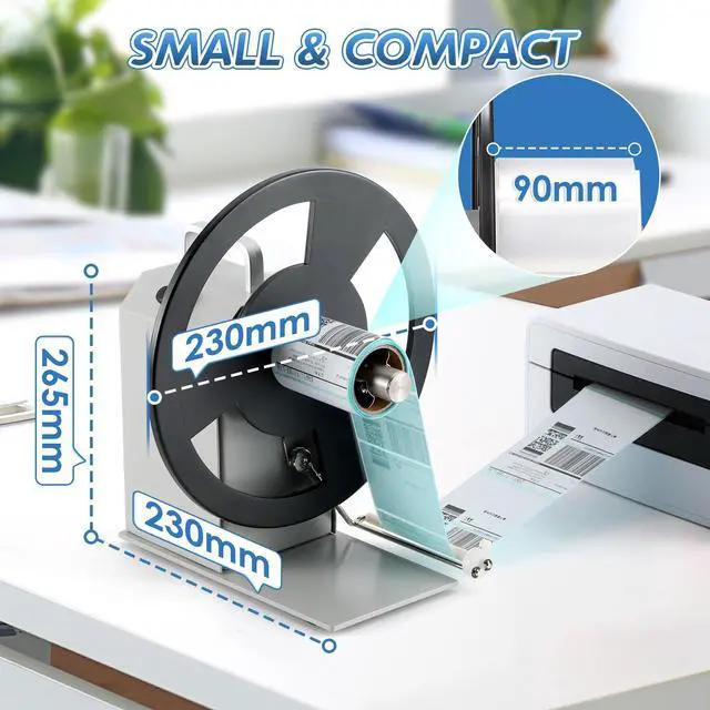 Alt view image 7 of 7 - Automatic Label Rewinder, Speed-Adjustable Sticker Rewinder, Bidirectional Label Rewinding Machine, Synchronized with Printer, 1"/1.5"/3" Core Holder, Width 3.54"