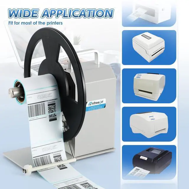 Alt view image 6 of 7 - Automatic Label Rewinder, Speed-Adjustable Sticker Rewinder, Bidirectional Label Rewinding Machine, Synchronized with Printer, 1"/1.5"/3" Core Holder, Width 3.54"