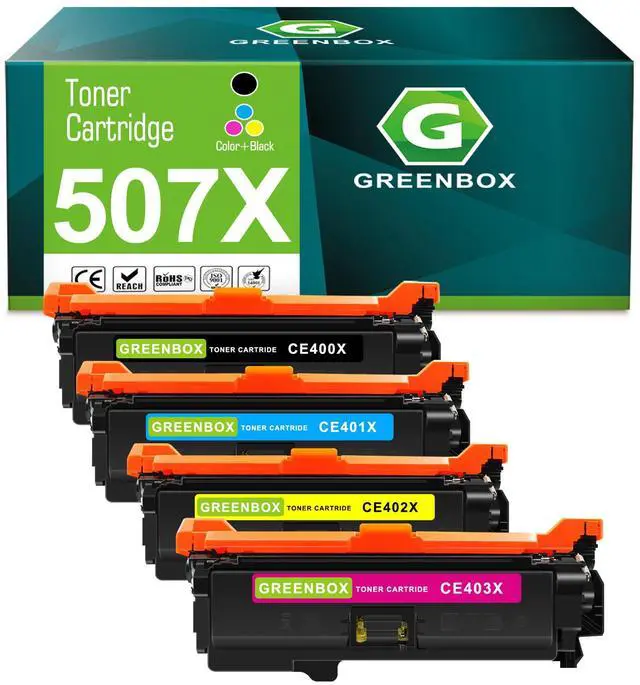 Main image of 507A 507X Toner Cartridge CE400X CE401A CE402A CE403A, 4 Pack | 507A Black Cyan Magenta Yellow, Replacement for Enterprise M551 M551n M551dn M575c M575dn M551xh M570dw Printer