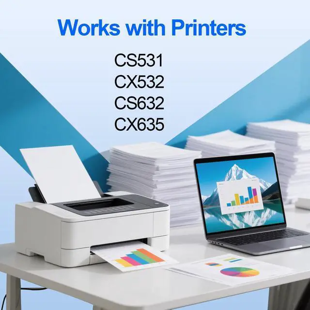 Alt view image 2 of 6 - 75M10K0 Toner Cartridge Use for CS531 CS531dw CX532 CX532adwe CS632 CS632dwe CX635 CX635adwe Printers (1 Black)