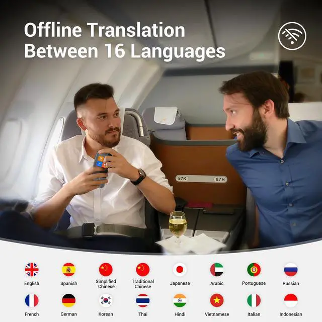 Alt view image 2 of 7 - Offline Language Voice Translator Device W09 PRO for 144 Languages and Accents Photo Translation No WiFi Internet Needed for Travel Business W09 Grey