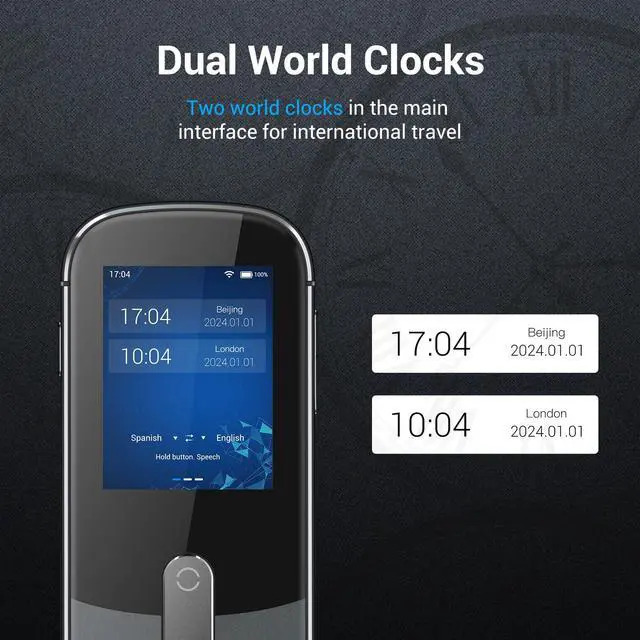 Alt view image 7 of 7 - Offline Language Voice Translator Device W09 PRO for 144 Languages and Accents Photo Translation No WiFi Internet Needed for Travel Business W09 Grey
