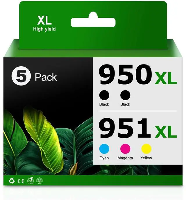 Main image of 950XL 951XL Ink Cartridges Combo 5-Pack Replacement for HP Ink 950 951 XL Use for OfficeJet Pro 8600 8610 8620 8100 8630 8660 8640 8615 276DW 251DW (2Black Cyan Magenta Yellow)