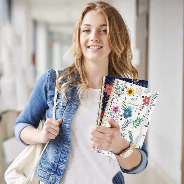 Alt view image 5 of 7 - 12 Pack B5 Spiral Notebook Journal for Women, College Ruled Composition Notebooks Hardcover Spiral Journal, Cute Blooming Floral, Office School Business Supplies, 10.2" x 7.5", 160 Page