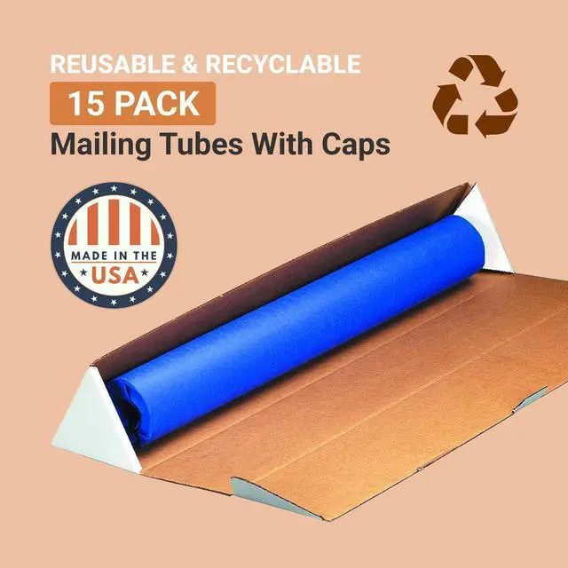 Alt view image 3 of 5 - AVIDITI Long Triangular Cardboard Boxes, 24.25"L x 2"W x 2"H, Pack of 50 | Poster Tube for Mailing and Storage of Blueprints, Artwork, Crafts, Long Art Holder, 24.25 inches