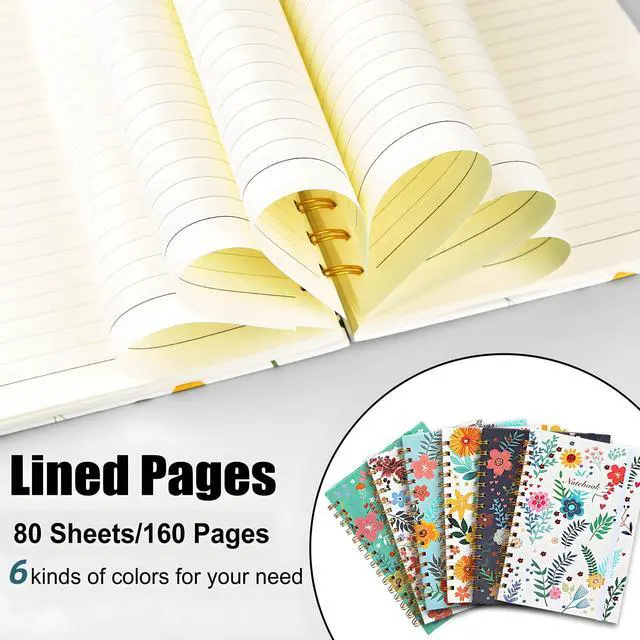 Alt view image 3 of 7 - 12 Pack B5 Spiral Notebook Journal for Women, College Ruled Composition Notebooks Hardcover Spiral Journal, Cute Blooming Floral, Office School Business Supplies, 10.2" x 7.5", 160 Page