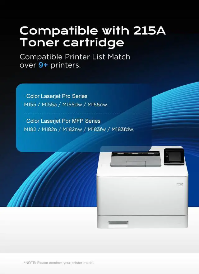 Alt view image 3 of 7 - 215A Toner Cartridges 4-Pack (with Chip) High Yield Compatible with HP 215A | W2310A W2311A W2312A W2313A Compatible with HP Color LaserJet Pro MFP M182nw M183fw M183n M155a M155nw M155dw (BK/C/M/Y)
