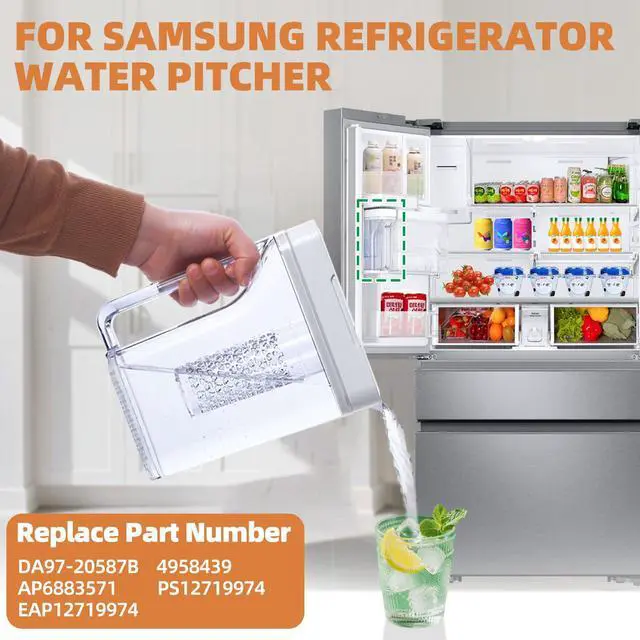 Alt view image 2 of 7 - DA97-20587B Refrigerator Water Pitcher for Samsung Modes RF28T5021SR | Water Tank Assembly Compatible with Samsung Refrigerator Models RF28T5021SR RF28T5021SG