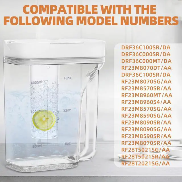 Alt view image 3 of 7 - DA97-20587B Refrigerator Water Pitcher for Samsung Modes RF28T5021SR | Water Tank Assembly Compatible with Samsung Refrigerator Models RF28T5021SR RF28T5021SG