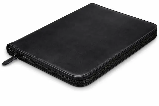Alt view image 5 of 7 - Leather Journal Cover, Zippered, 8.5 x 11 in., Black | Full Grain Leather, Refillable, Fits Spiral & Cahier XXL Notebooks, Handmade, Zipper Closure, Pen Holder