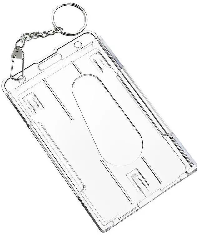 Main image of 50sets Hard ID Card Badge Holder for Keyring Clip Retractable Lanyard Fuel Gas Petroleum (50)
