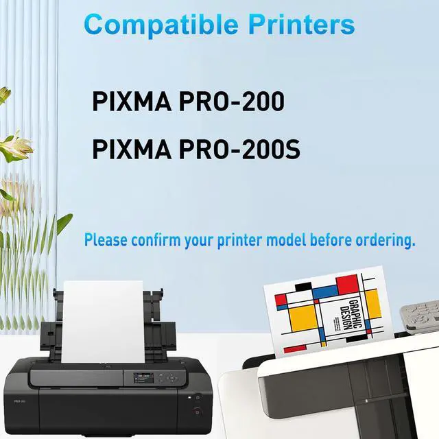 Alt view image 2 of 7 - Remanufactured CLI-65 Eight Color PK Ink Cartridges Replacement for Canon CLI-65 CLI65 Ink for Canon PIXMA PRO 200 PRO200 Printer (1BK 1C 1M 1Y 1PM 1PC 1GY 1LGY)