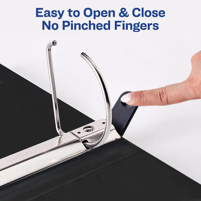 Alt view image 6 of 7 - Heavy Duty View 3 Ring Binder, 4" One Touch Slant Ring, Holds 8.5" x 11" Paper, 2 White Binders (79875)