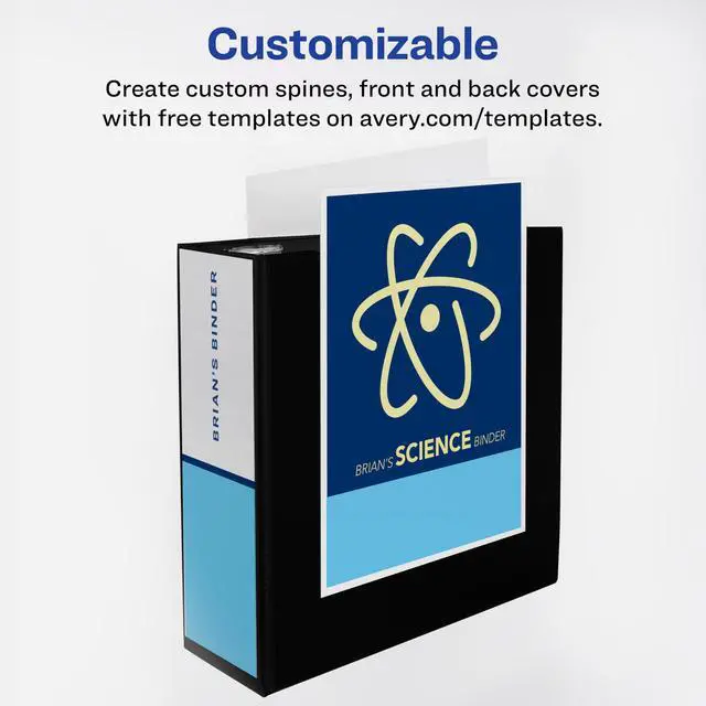 Alt view image 7 of 7 - Heavy Duty View 3 Ring Binder, 4" One Touch Slant Ring, Holds 8.5" x 11" Paper, 2 White Binders (79875)
