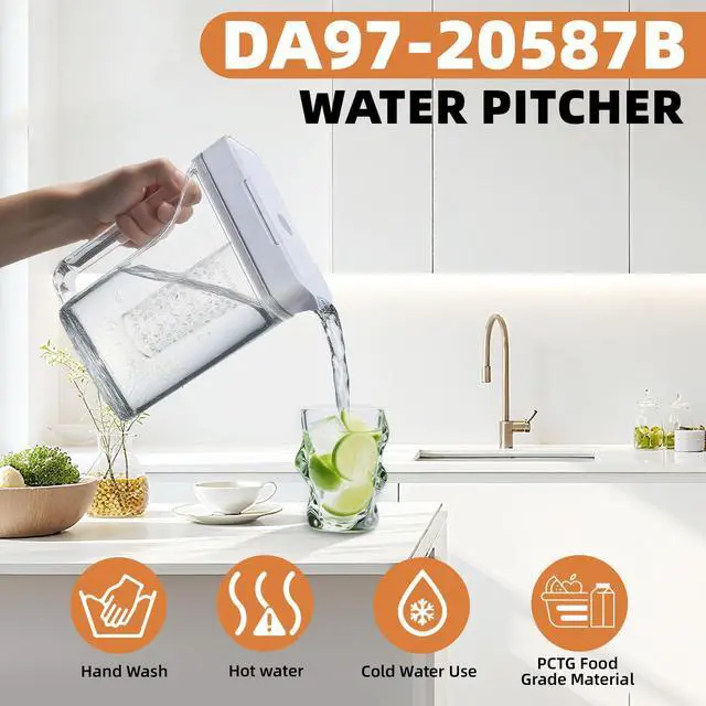 Alt view image 5 of 7 - DA97-20587B Refrigerator Water Pitcher for Samsung Modes RF28T5021SR | Water Tank Assembly Compatible with Samsung Refrigerator Models RF28T5021SR RF28T5021SG