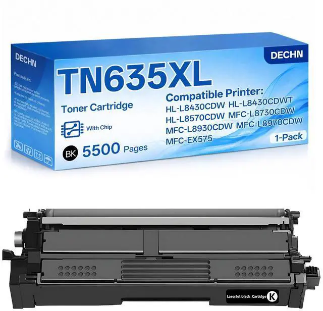 Main image of TN635XL Black Toner Compatible with Brother MFC-L8930CDW Printer | High yield,5500 pages,wrok for HL-L8430CDW,HL-L8570CDW,MFC-L8730CDW,with chip,1pack,Toner Cartridge