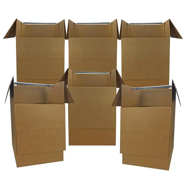 Alt view image 4 of 7 - Shorty Space Saving Wardrobe Moving Boxes (Bundle of 6) 20 x 20 x 34 Moving Boxes, corrugated