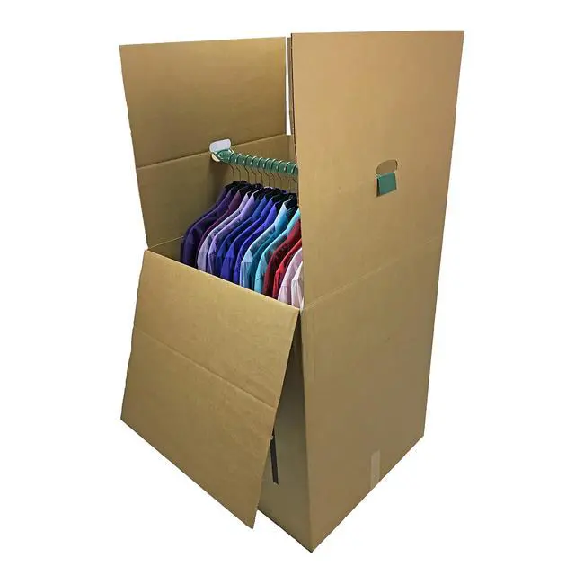 Alt view image 5 of 7 - Shorty Space Saving Wardrobe Moving Boxes (Bundle of 6) 20 x 20 x 34 Moving Boxes, corrugated