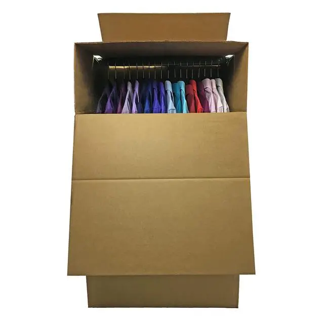 Alt view image 6 of 7 - Shorty Space Saving Wardrobe Moving Boxes (Bundle of 6) 20 x 20 x 34 Moving Boxes, corrugated