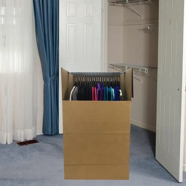 Alt view image 7 of 7 - Shorty Space Saving Wardrobe Moving Boxes (Bundle of 6) 20 x 20 x 34 Moving Boxes, corrugated