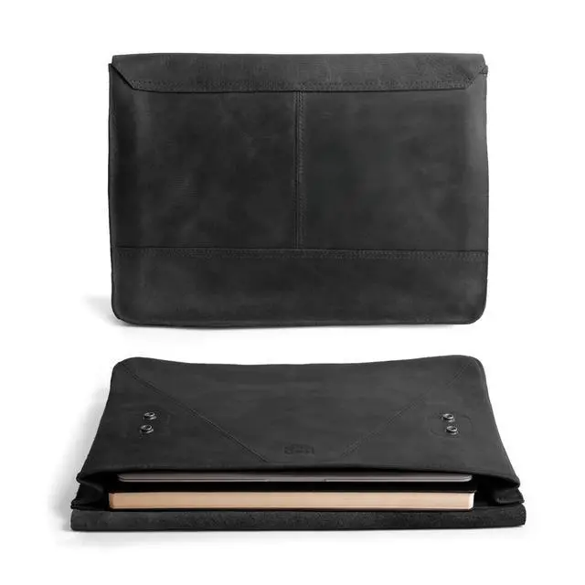 Alt view image 2 of 5 - Leather Document Holder XL, Premium Leather Portfolio for Men, Padfolio/Folio, Professional Resume Folder/Binder, Stylish Legal Pad Holder for Office and Business (Charcoal Black)