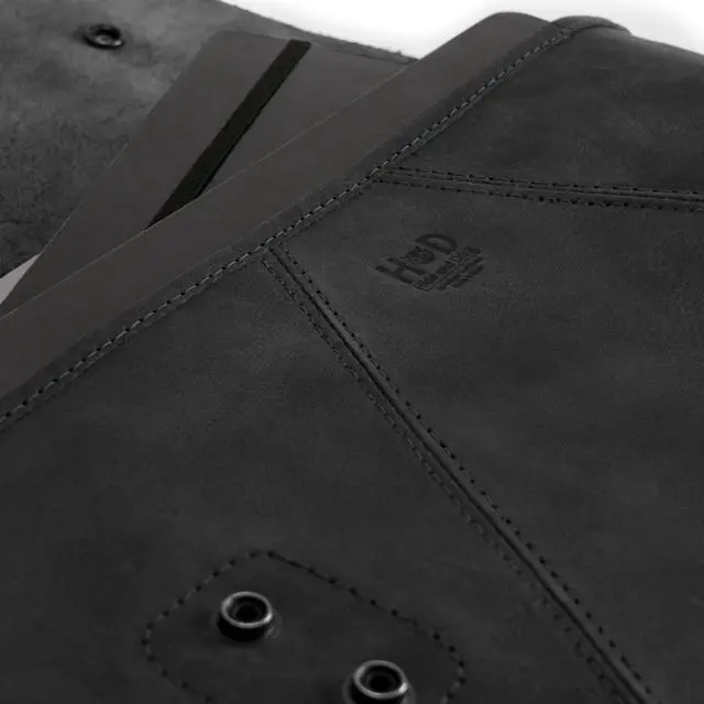 Alt view image 3 of 5 - Leather Document Holder XL, Premium Leather Portfolio for Men, Padfolio/Folio, Professional Resume Folder/Binder, Stylish Legal Pad Holder for Office and Business (Charcoal Black)
