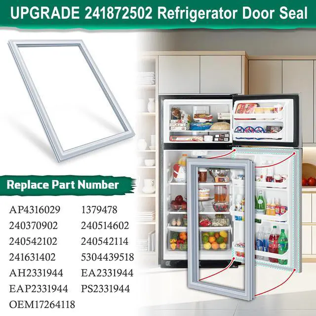 Alt view image 2 of 7 - Upgraded 241872502 Refrigerator Door Gasket Replacement Compatible with Frigidaire Electrolux Refrigerators Parts 240370902, 240514602 French Door Seal CFHT1513LZ1 CFHT1513LZ2 Freezer Door Gasket