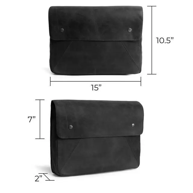 Alt view image 4 of 5 - Leather Document Holder XL, Premium Leather Portfolio for Men, Padfolio/Folio, Professional Resume Folder/Binder, Stylish Legal Pad Holder for Office and Business (Charcoal Black)