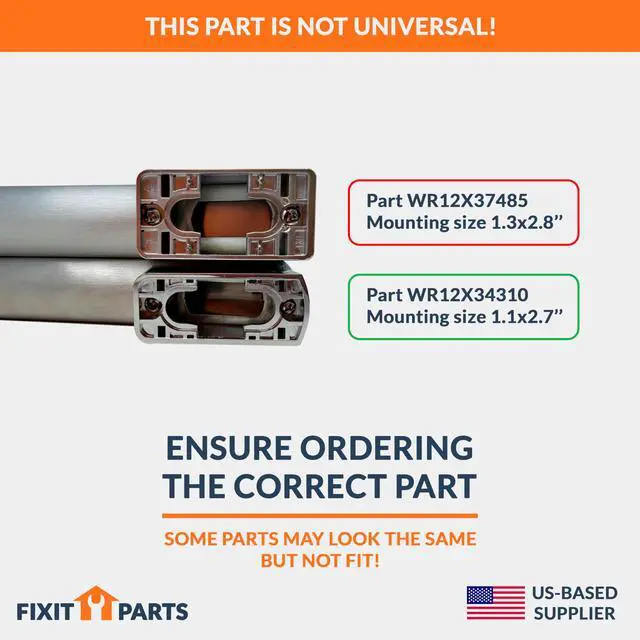 Alt view image 4 of 5 - US-Based Supplier - WR12X34310 Stainless Steel Freezer Door Handle - NOT Universal - Compatible with GE Appliances Refrigerator - Replaces 4960021 AP6994366 PS16220203 EAP16220203