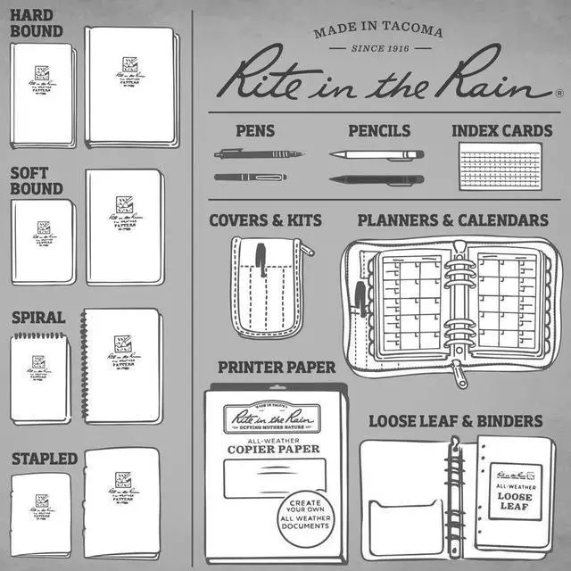 Alt view image 6 of 7 - Weatherproof 4" x 6" Top Spiral Notebook Kit: Tan Cordura Fabric Cover, 4" x 6" Tan Notebook, and an Weatherproof Pen (No. 946T-KIT)