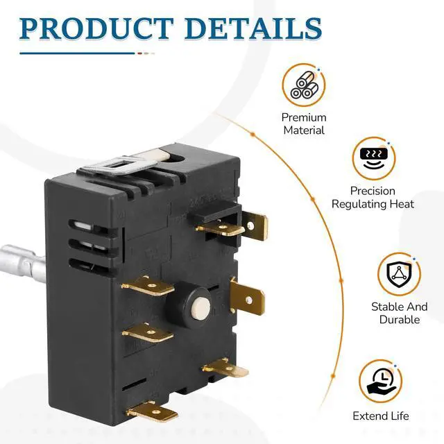 Alt view image 3 of 7 - DG44-01006A Dual Burner Infinite Switch Compatible with Samsung Samsung Stove Parts PER001-12 D PER001-02 D,NE58F9500SS, 3282716,AP5800762,PS8764900, EAP8764900, Regulator for Surface Element Control
