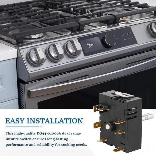 Alt view image 7 of 7 - DG44-01006A Dual Burner Infinite Switch Compatible with Samsung Samsung Stove Parts PER001-12 D PER001-02 D,NE58F9500SS, 3282716,AP5800762,PS8764900, EAP8764900, Regulator for Surface Element Control