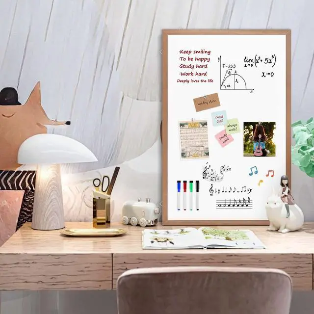 Alt view image 5 of 7 - M Magnetic Whiteboard for Wall 36x24 Inches, Dry Erase White Board with Natural Wood Frame for Home, Office, School