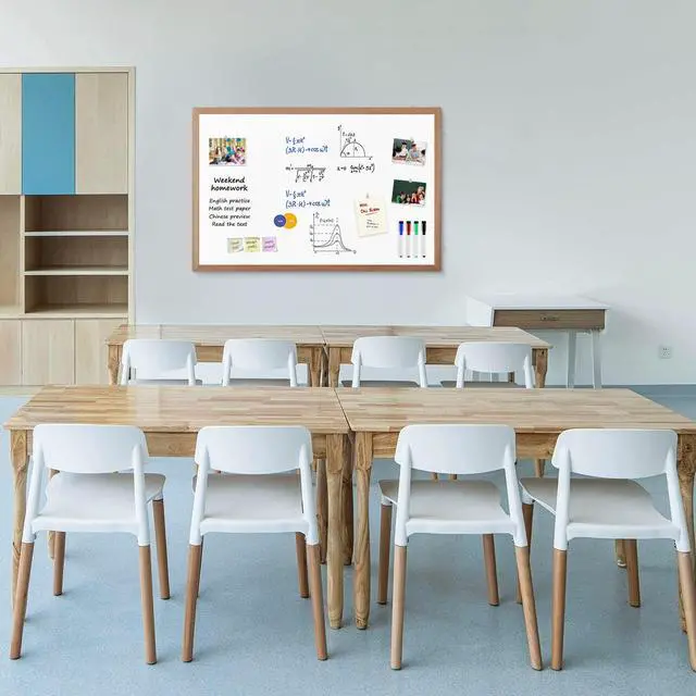 Alt view image 7 of 7 - M Magnetic Whiteboard for Wall 36x24 Inches, Dry Erase White Board with Natural Wood Frame for Home, Office, School