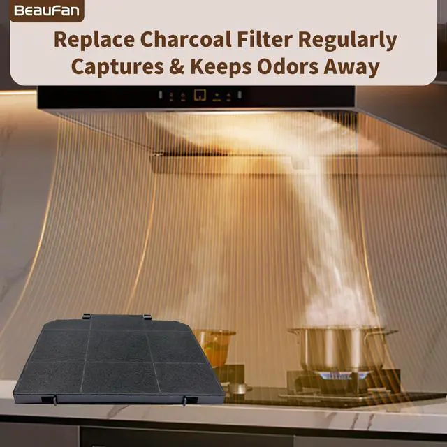 Alt view image 4 of 6 - 2 Pack Charcoal Filters Replacement for GE JXCF71 Range Hood Models PVW7301SJ1SS, PVW7361EJ1ES, PVW7361SJ1SS, CVW73012M1SS, CVW73013M1DS, CVW73014M1WM, CVW73612M1SS, CVW73613M1DS, CVW73614M1WM