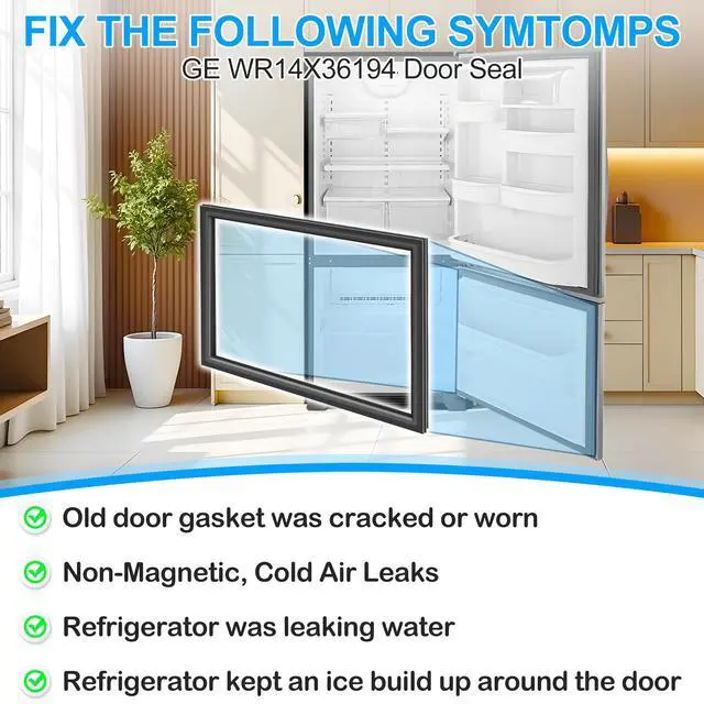 Alt view image 6 of 7 - UPGRADED WR14X36194 Freezer Door Gasket Compatible with GE Freezer Door Gasket WR14X10376 GE Freezer Seal Replacement Refrigerator Door Gasket For Ge Refrigerator Door Seal WR14X10370 WR14X31558 Black